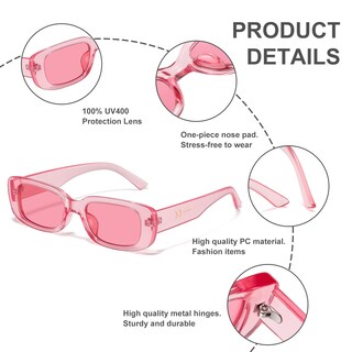 Foto 6 | Foto 6 | Gafas De Sol Jaspin Y2k Rectangulares Uv400 Para Mujeres Y Hombres - Venta Internacional.