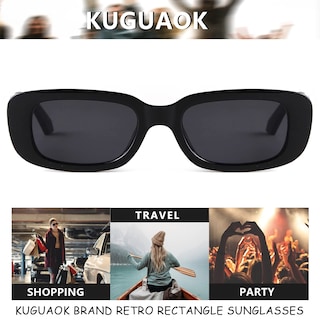 Foto 5 | Foto 5 | Gafas De Sol Kuguaok Retro Rectangle Uv400 Para Mujeres Y Hombres - Venta Internacional.