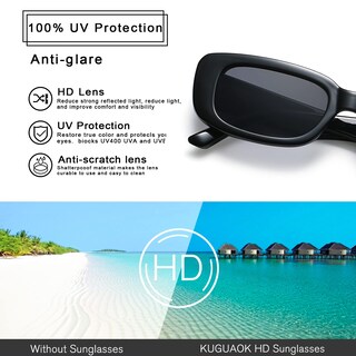 Foto 4 | Foto 4 | Gafas De Sol Kuguaok Retro Rectangulares Uv400 Para Mujer Y Hombre Paquete De 3 - Venta Internacional.