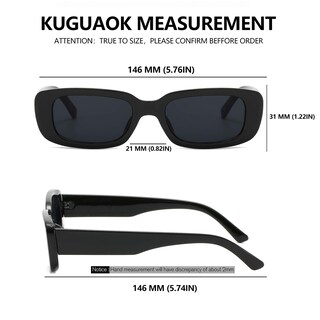 Foto 7 | Foto 7 | Gafas De Sol Kuguaok Retro Rectangulares Con Protección Uv400 Paquete De 3 - Venta Internacional.