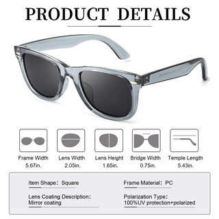 Foto 6 | Foto 6 | Gafas De Sol Myiaur Classic Square Para Mujer Polarizadas Uv400 - Venta Internacional.