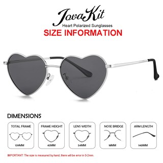 Foto 3 | Foto 3 | Gafas De Sol Jovakit Polarized Heart Para Mujer Plateado/gris - Venta Internacional.