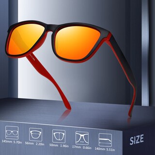 Foto 5 | Foto 5 | Gafas De Sol Meetsun Classic Retro Designer Polarizadas Negro-rojo - Venta Internacional.