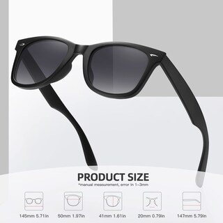 Foto 4 | Foto 4 | Gafas De Sol Meetsun Classic Retro Square Polarized Uv400 Grey - Venta Internacional.