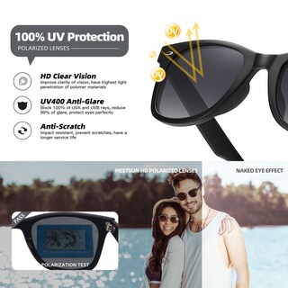 Foto 6 | Foto 6 | Gafas De Sol Meetsun Classic Retro Square Polarized Uv400 Grey - Venta Internacional.