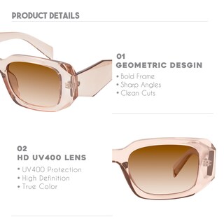 Foto 4 | Foto 4 | Gafas De Sol Mosanana Trendy Rectangle Clear Brown Uv400 - Venta Internacional.