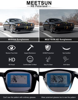 Foto 6 | Foto 6 | Gafas De Sol Meetsun Polarizadas Con Protección Uv400 Y Lente Plateada - Venta Internacional.