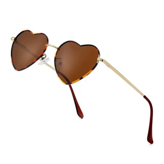 Foto 1 | Foto 1 | Gafas De Sol Jovakit Polarized Heart Para Mujer En Forma De Tortuga Y Marrón - Venta Internacional.