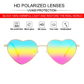 Foto 2 | Foto 2 | Gafas De Sol Jovakit Polarized Heart Para Mujer Con Montura Dorada - Venta Internacional.