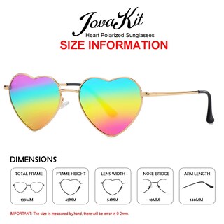 Foto 3 | Foto 3 | Gafas De Sol Jovakit Polarized Heart Para Mujer Con Montura Dorada - Venta Internacional.