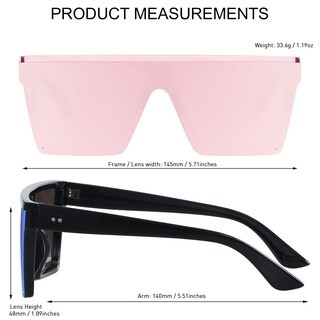 Foto 4 | Foto 4 | Gafas De Sol Lyzoit Cuadradas De Gran Tamaño Para Mujer Y Hombre Uv400 - Venta Internacional.