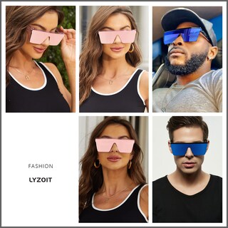 Foto 5 | Foto 5 | Gafas De Sol Lyzoit Cuadradas De Gran Tamaño Para Mujer Y Hombre Uv400 - Venta Internacional.
