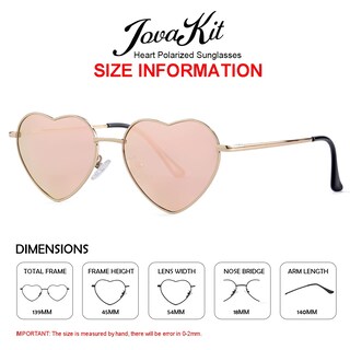 Foto 3 | Foto 3 | Gafas De Sol Jovakit Polarized Heart Para Mujer Con Espejo Dorado/rosa - Venta Internacional.