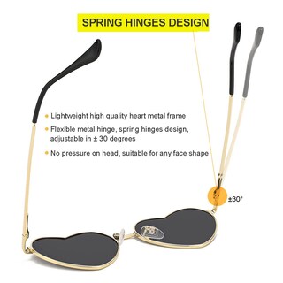 Foto 5 | Foto 5 | Gafas De Sol Jovakit Polarized Heart Para Mujer Con Espejo Dorado/rosa - Venta Internacional.