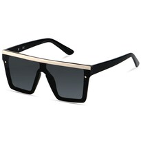 Gafas De Sol Lyzoit Cuadradas De Gran Tamaño Sin Montura Uv400 Negras - Venta Internacional.