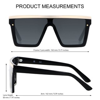 Foto 5 | Foto 5 | Gafas De Sol Lyzoit Cuadradas De Gran Tamaño Sin Montura Uv400 Negras - Venta Internacional.