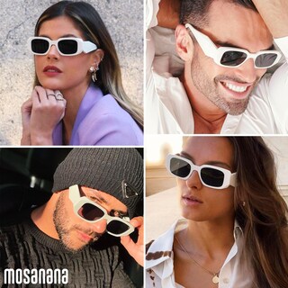 Foto 3 | Foto 3 | Gafas De Sol Mosanana Trendy Rectangle Creamy White Para Mujer Y Hombre - Venta Internacional.