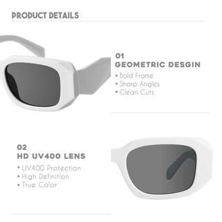 Foto 4 | Foto 4 | Gafas De Sol Mosanana Trendy Rectangle Creamy White Para Mujer Y Hombre - Venta Internacional.