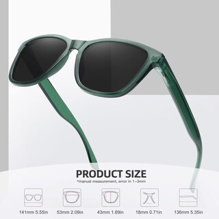 Foto 4 | Foto 4 | Gafas De Sol Meetsun Polarized Trendy Classic Verde/gris - Venta Internacional.