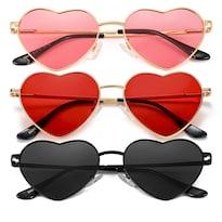 Gafas De Sol Jovakit Polarized Heart Para Mujer Dorado/rojo + Negro/gris + Dorado/rosa - Venta Internacional.