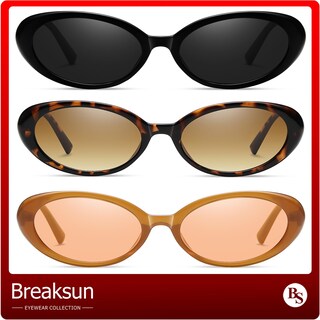 Foto 2 | Foto 2 | Gafas De Sol Breaksun Retro Oval 90s Vintage Uv400 Para Mujeres Y Hombres - Venta Internacional.