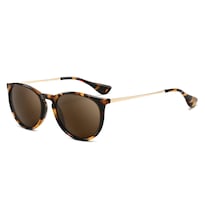 Gafas De Sol Sungait Vintage  Redondas  Polarizadas  Con Lente Marrón - Venta Internacional.