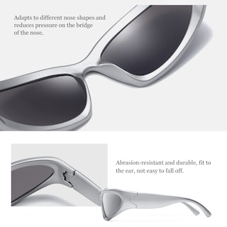 Foto 5 | Foto 5 | Gafas De Sol Jaspin Y2k Wrap Around Silver Ovaladas Uv400 Para Mujeres Y Hombres - Venta Internacional.
