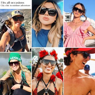 Foto 3 | Foto 3 | Gafas De Sol Mosanana Polarizadas Cuadradas Para Mujer Y Hombre  Color Negro - Venta Internacional.