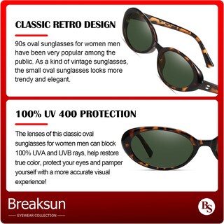 Foto 6 | Foto 6 | Gafas De Sol Breaksun Retro Oval 90s Vintage Para Mujer Y Hombre - Venta Internacional.