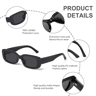 Foto 6 | Foto 6 | Gafas De Sol Jaspin Rectangle Y2k Retro 90s Uv400 Para Mujeres Y Hombres - Venta Internacional.