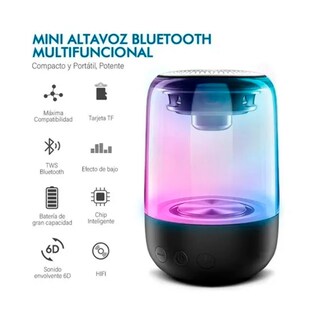 Foto 2 | Foto 2 | Altavoz Bluetooth Portátil WS TWS 6D 360 Surround Sound - Venta Internacional