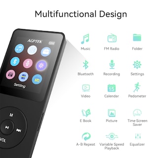 Foto 4 | Foto 4 | Reproductor Mp3 Agptek A02 Bluetooth 5.3 32 gb con Altavoz - Venta Internacional