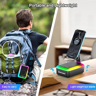 Foto 5 | Foto 5 | Soporte Para Teléfono Celular Con Altavoz Bluetooth Jteman Con Color Negro Claro - Venta Internacional.