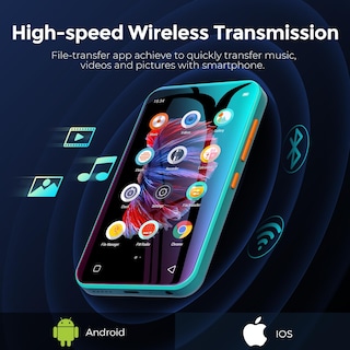 Foto 5 | Foto 5 | Reproductor Mp3 Timmkoo Q5 72gb Wifi Con Bluetooth 4.0 Azul - Venta Internacional.