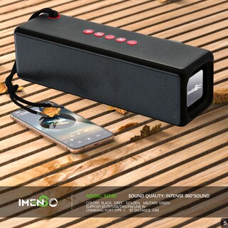 Foto 6 | Foto 6 | Altavoz Bluetooth Imenso Outdoor Portable Negro - Venta Internacional.