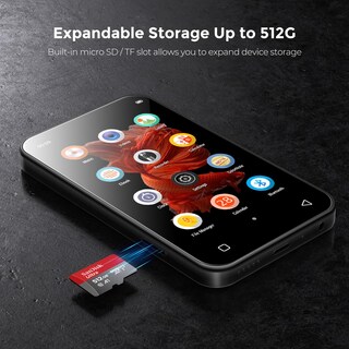 Foto 6 | Foto 6 | Reproductor Mp3 Timmkoo 72gb Con Pantalla Táctil Bluetooth 4.0 Negro - Venta Internacional.