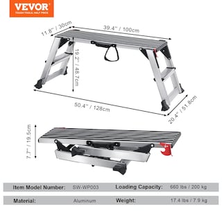 Foto 7 | Foto 7 | Taburete Plegable Vevor Para Paneles De Yeso De Aluminio, 300 Kg - Venta Internacional.