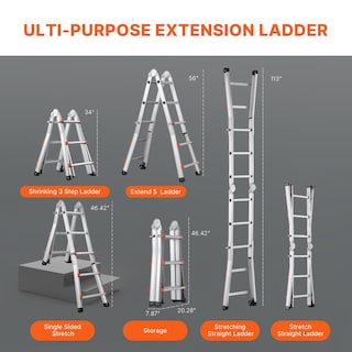 Foto 4 | Foto 4 | Escalera Telescópica Vevor A Frame, 9,5 Pies, Aluminio Compacto, 330 L - Venta Internacional.