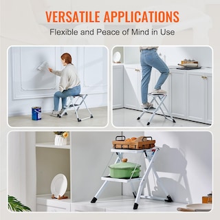 Foto 6 | Foto 6 | Escalera Vevor, 2 Peldaños, 150 Kg De Capacidad, Acero Plegable - Venta Internacional.