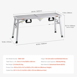 Foto 7 | Foto 7 | Escalera Plegable De Acero Work Platform Vevor, 39 X 12 Cm, 180 Kg - Venta Internacional.