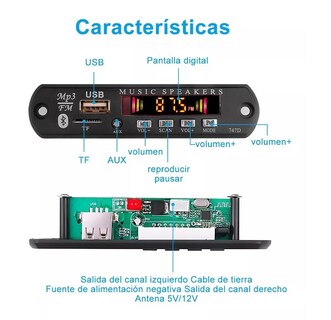 Foto 4 | Foto 4 | Modulo Reproductor Mp3 Bluetooth Audio Usb Sd Fm Auxiliar