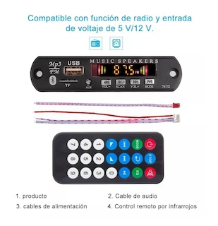 Foto 5 | Foto 5 | Modulo Reproductor Mp3 Bluetooth Audio Usb Sd Fm Auxiliar