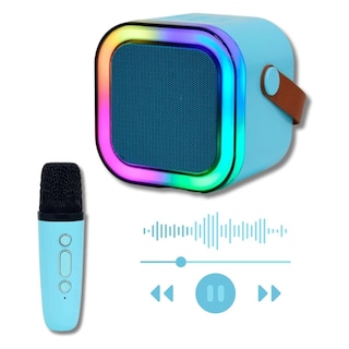 Foto 5 | Foto 5 | Bocina Bluetooth 10w Karaoke Con 1 Micrófono Inalámbrico Usb Fm Aux Microsd