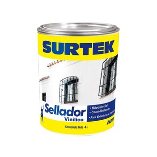 Foto 1 | Foto 1 | Sellador Vinilico Surtek SV100 color Blanco con Acabado Semibrillante 4 L