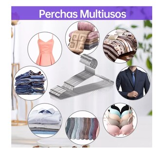 Foto 5 | Foto 5 | Perchas Belug Resistente De Acero Inoxidable Sólida 42 CM color Plata 10 PZAS
