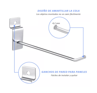 Foto 2 | Foto 2 | Gancho Blister para Panel Ranurado 5cm 60 Piezas