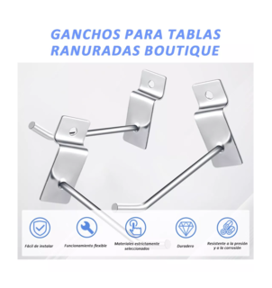 Foto 5 | Foto 5 | Gancho Blister para Panel Ranurado 5cm 60 Piezas