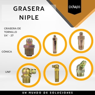 Foto 2 | Foto 2 | Grasera de Niple Tipo Tornillo Karlen 008CH 1/4 27 Cónica UNF 100 Piezas