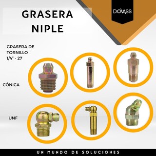 Foto 2 | Foto 2 | Grasera de Niple Karlen Tipo Tornillo 1/4 27 Cónica UNF 50 PZAS Ideal para Trabajos de Mantenimiento Refacción e Instalación
