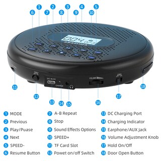 Foto 7 | Foto 7 | Reproductor De Cd Portátil Arafuna Con Altavoces Estéreo Duales - Venta Internacional.